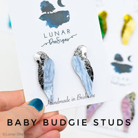 Baby Boris the Budgie STUDS - pick your colour