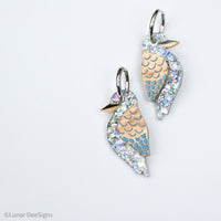 Kurt the (Blue Winged) Kookaburra - Silver Sparkle - Hoops