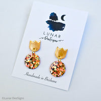 Tulips - Gold and Coral leopard