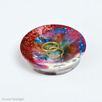 Resin Trinket Dish - One of a kind no waste - Rainbow Space (04)