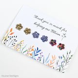 Teachers' Gifts - Bloom/Flower resin studs - pick your colour