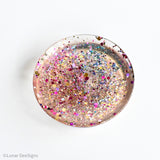 Resin Trinket Dish - One of a kind no waste - spatter of glitter (09)