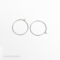 FINE HOOP -  Surgical Steel Hoop - 25mm - Hoop only (per pair)