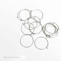 FINE HOOP -  Surgical Steel Hoop - 25mm - Hoop only (per pair)