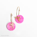 Autumn/Winter 2025 - Every Day Hoops - Pink opal/hummingbird charm