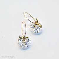 Every Day Hoops - White Sparkle - Hummingbird charm