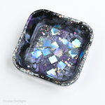 Resin Trinket Dish - lavender and silver squares