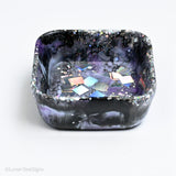 Resin Trinket Dish - lavender and silver squares