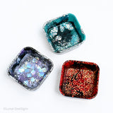 Resin Trinket Dish - lavender and silver squares