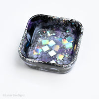 Resin Trinket Dish - lavender and silver squares