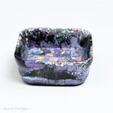 Resin Trinket Dish - lavender and silver squares