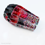 Resin Vase - Deep Pink and Rainbow Sparkles