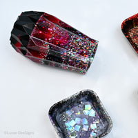 Resin Vase - Deep Pink and Rainbow Sparkles