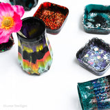 Resin Trinket Dish - lavender and silver squares