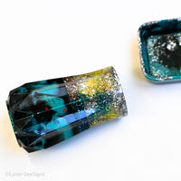 Resin Vase - One of a kind NO WASTE, Glitter half