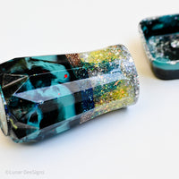 Resin Vase - One of a kind NO WASTE, Glitter half