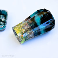 Resin Vase - One of a kind NO WASTE, Glitter half