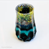 Resin Vase - One of a kind NO WASTE, Glitter half
