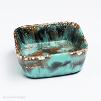 Resin Trinket Dish - Tiffany Green and Gold