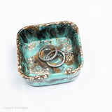 Resin Trinket Dish - Tiffany Green and Gold