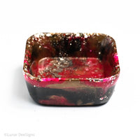 Resin Trinket Dish -Deep Hot Pink and Gold