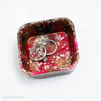 Resin Trinket Dish -Deep Hot Pink and Gold