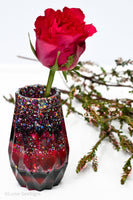 Resin Vase - Deep Pink and Rainbow Sparkles