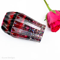 Resin Vase - Deep Pink and Rainbow Sparkles