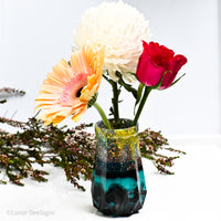 Resin Vase - One of a kind NO WASTE, Glitter half