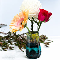 Resin Vase - One of a kind NO WASTE, Glitter half