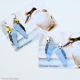 Boris the Budgie - Blue and Silver - Choose studs or hoops