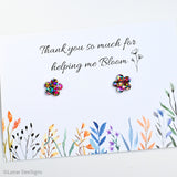 Teachers' Gifts - Bloom/Flower resin studs - pick your colour