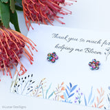 Teachers' Gifts - Bloom/Flower resin studs - pick your colour