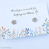 Teachers' Gifts - Bloom/Flower resin studs - pick your colour