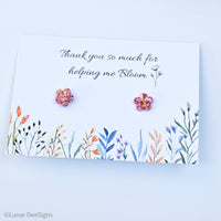 Teachers' Gifts - Bloom/Flower resin studs - pick your colour