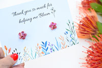 Teachers' Gifts - Bloom/Flower resin studs - pick your colour