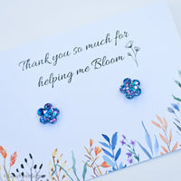 Teachers' Gifts - Bloom/Flower resin studs - pick your colour