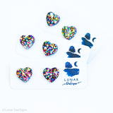 Mini Stud - Rainbow 15mm Love heart